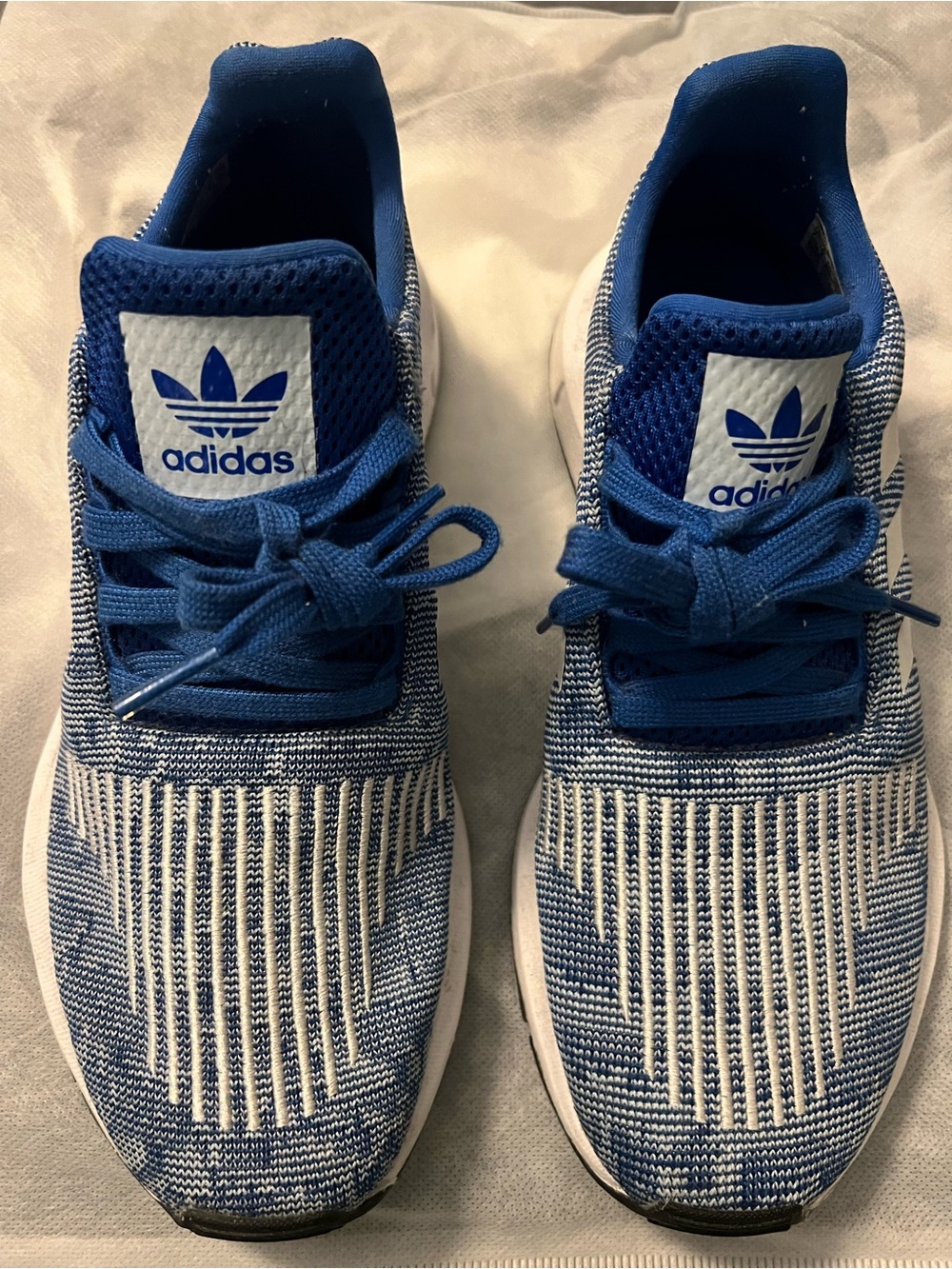 Adidas Men’s Swift Run Blue and White Knit Sneakers